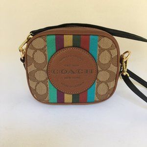 COACH Mini Dempsey Camera Bag in Signature Canvas - Stripes and Patch